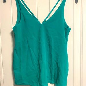 Topshop semi cropped tank, size 2. Emerald green. New without tags